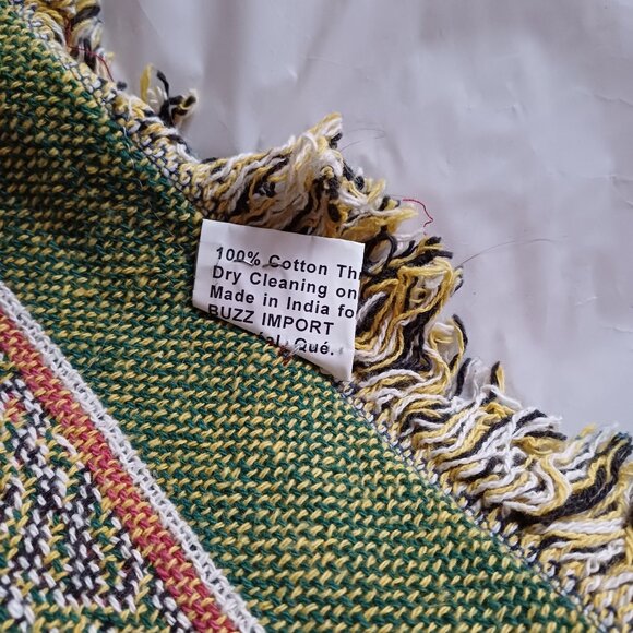 Beautiful Vintage 100% Cotton Throw Blanket Horse Barn and Carriage House Motif - Picture 5 of 11